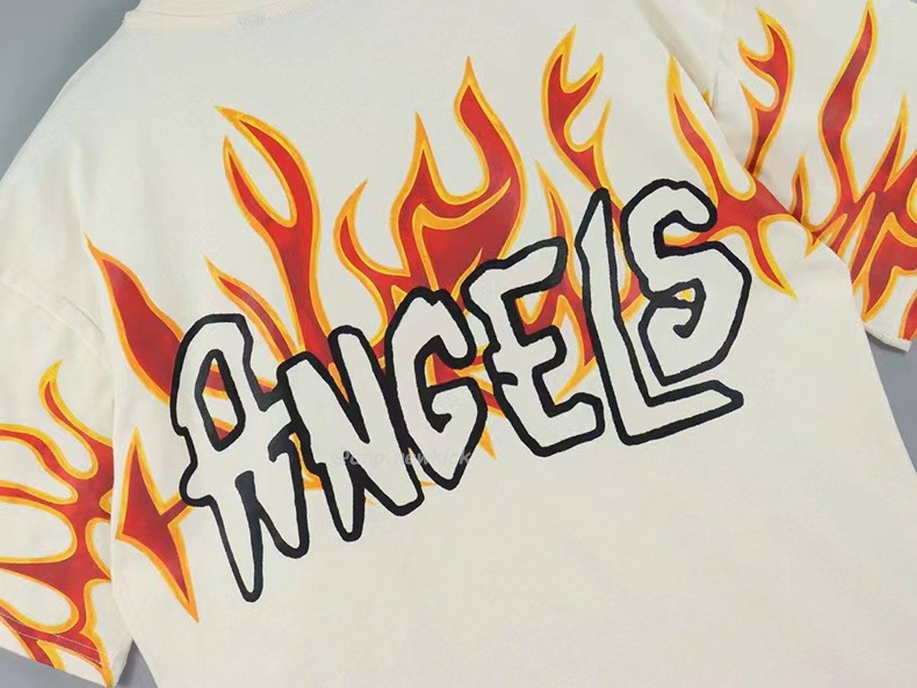 Palm Angels Graffiti Flame T Shirt Shorts Black White (19) - newkick.cc